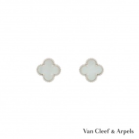 Van Cleef & Arpels 18k White Gold Alhambra Earstuds VCARF48600